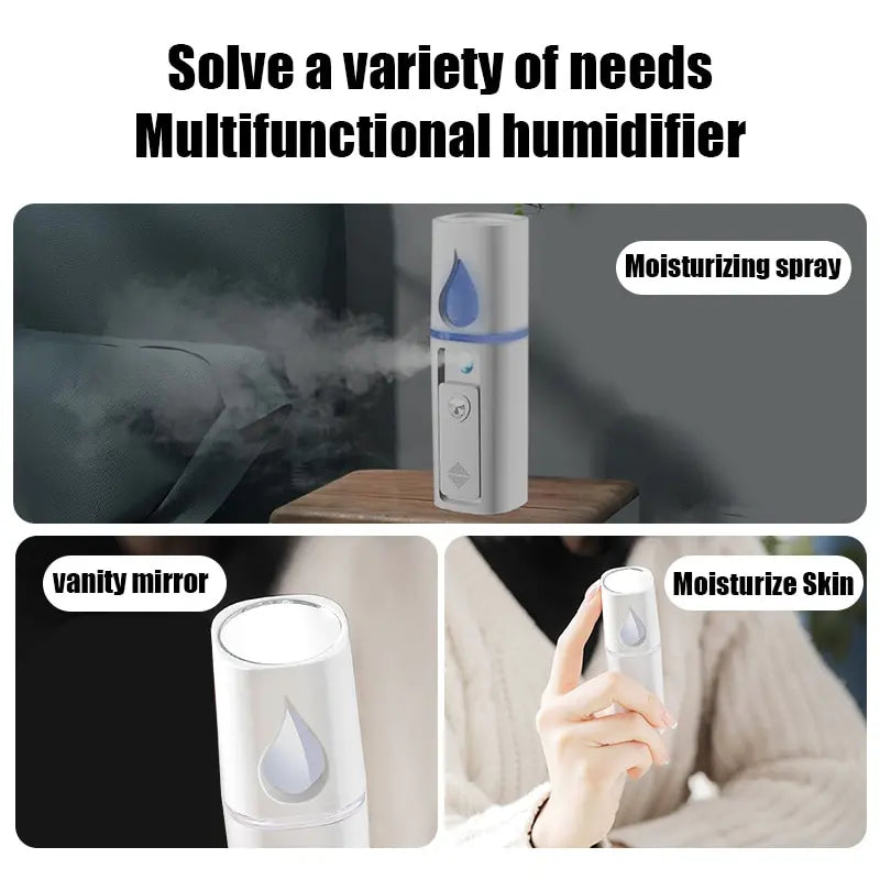 30ML Mini Portable Humidifier Facial Nano Spray USB Rechargeable Moisturizer Hydrate Women SPA Beauty Facial Mask Skin Care Tool