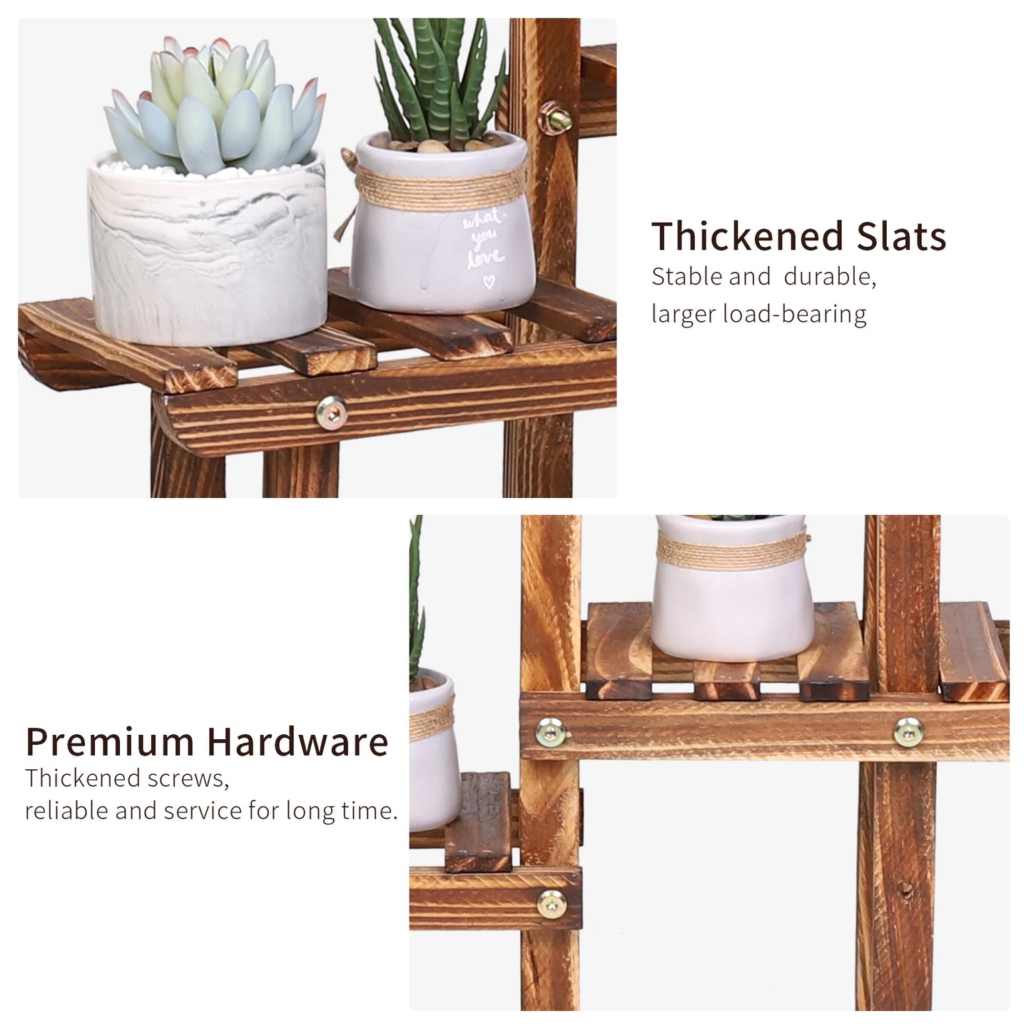 Pine Wood Plant Stand, Indoor and Outdoor, Multiple Flower Pot Holder, Shelf Desk Rack, Storage Ladder Display