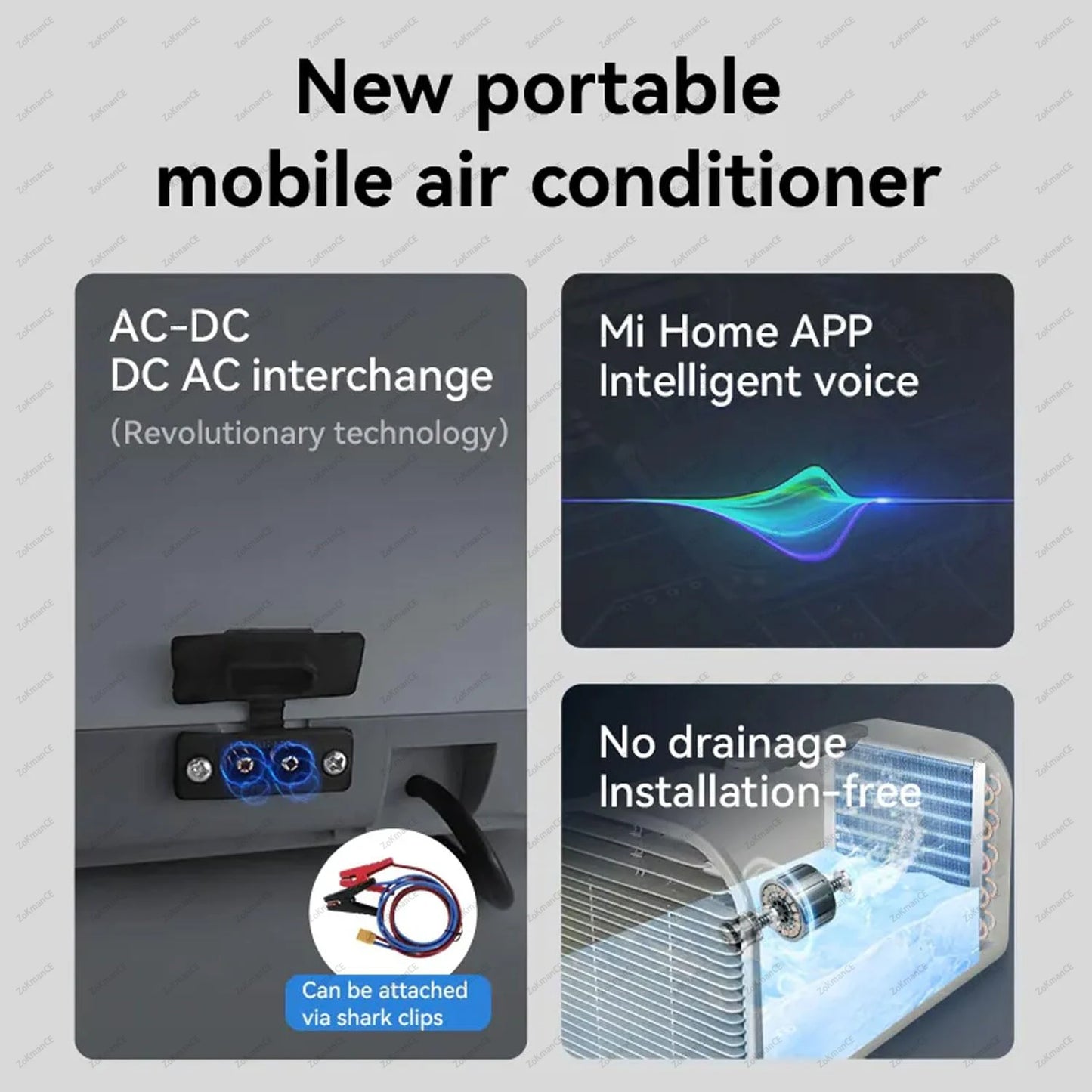 4777BTU Portable Air Conditioner Rapid Cooling Energy Saving Mini Air Cooler Compact Dehumidifier with App&Remote Control for RV