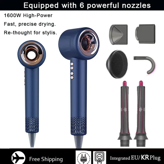 1600W High Power Hair Dryer,Blade-less,Styling Tool with Negative Ions. Silent Blower Constant Temperature Hair Care