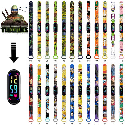 Pokemon Ninja Turtles Children's Watch Anime Character Luminous Bracelet LED Touch Waterproof Sports Kids Watches Gifts Toys