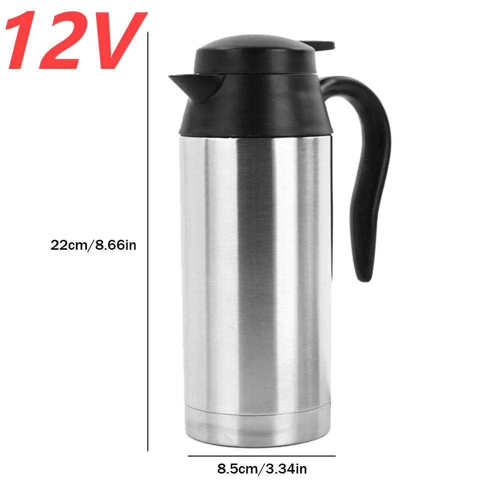 750ML Travel Electric Kettle Car Hot Kettle Car Truck Water Heater Large Capacity 12V/24V Auto Shut Off Fast Boiling ﻿