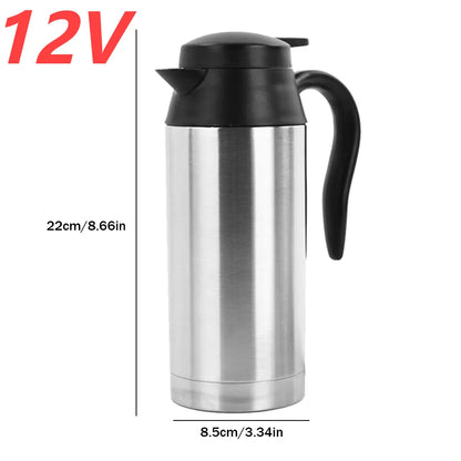 750ML Travel Electric Kettle Car Hot Kettle Car Truck Water Heater Large Capacity 12V/24V Auto Shut Off Fast Boiling ﻿