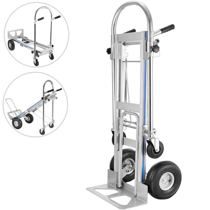 VEVOR 3 in1 Folding Sack Hand Truck 1000LBS Heavy Duty Utility Cart On Wheels  Aluminum Convertible Hand Truck Utility Cart Car