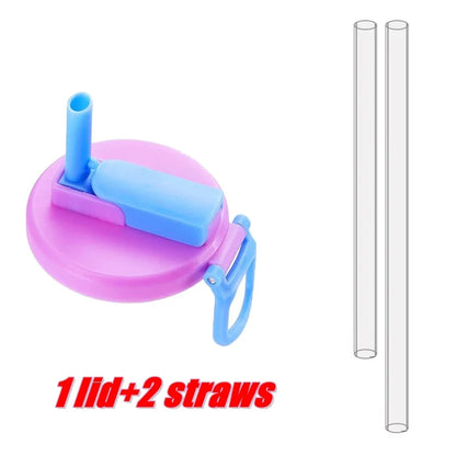 1pcs Silicone Lid Cover With 2 Straws Reusable Soda Can Lid Portable Canned Beverages Juice Beer Straw Cap For Home Picnic