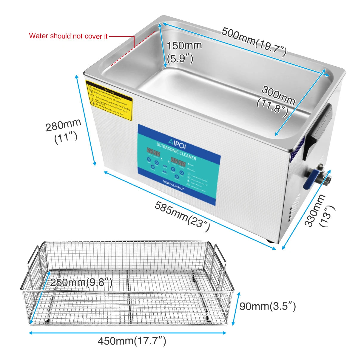 [Ships from UK ] AIPOI Ultrasonic Cleaner 800ml 2L 3.2L 6.5L 10L 15L 22L 30L Home Appliance