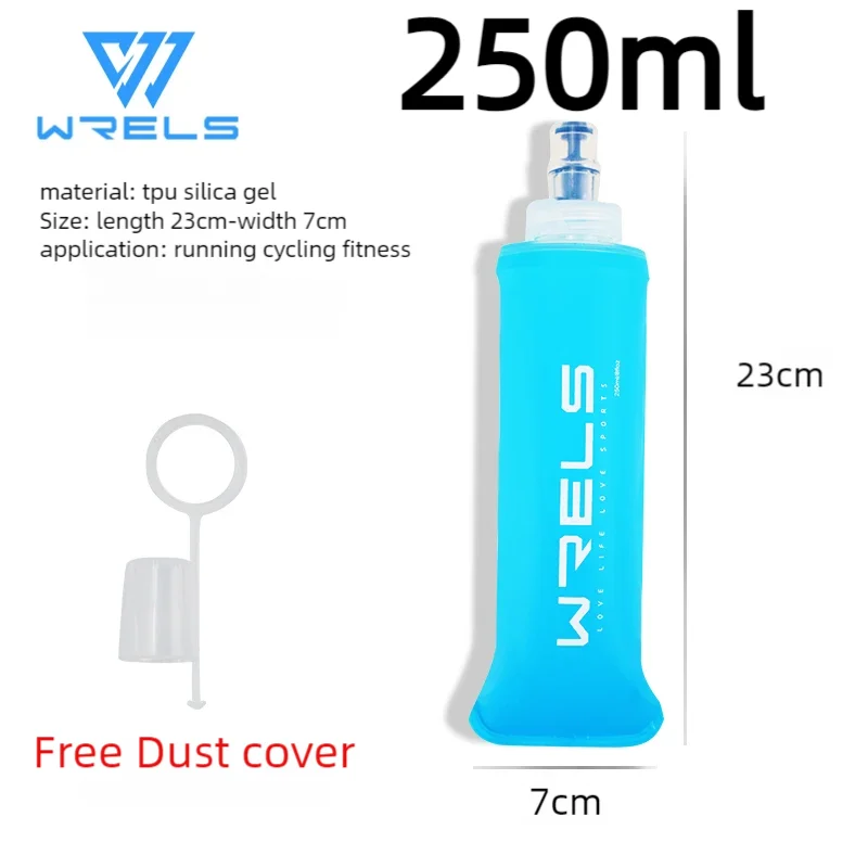 WRELS Soft Folding Water Bottle Collapsible Silicone Outdoor Sport Traveling Camp Hiking Cycling Running TPU Portable Water Bag