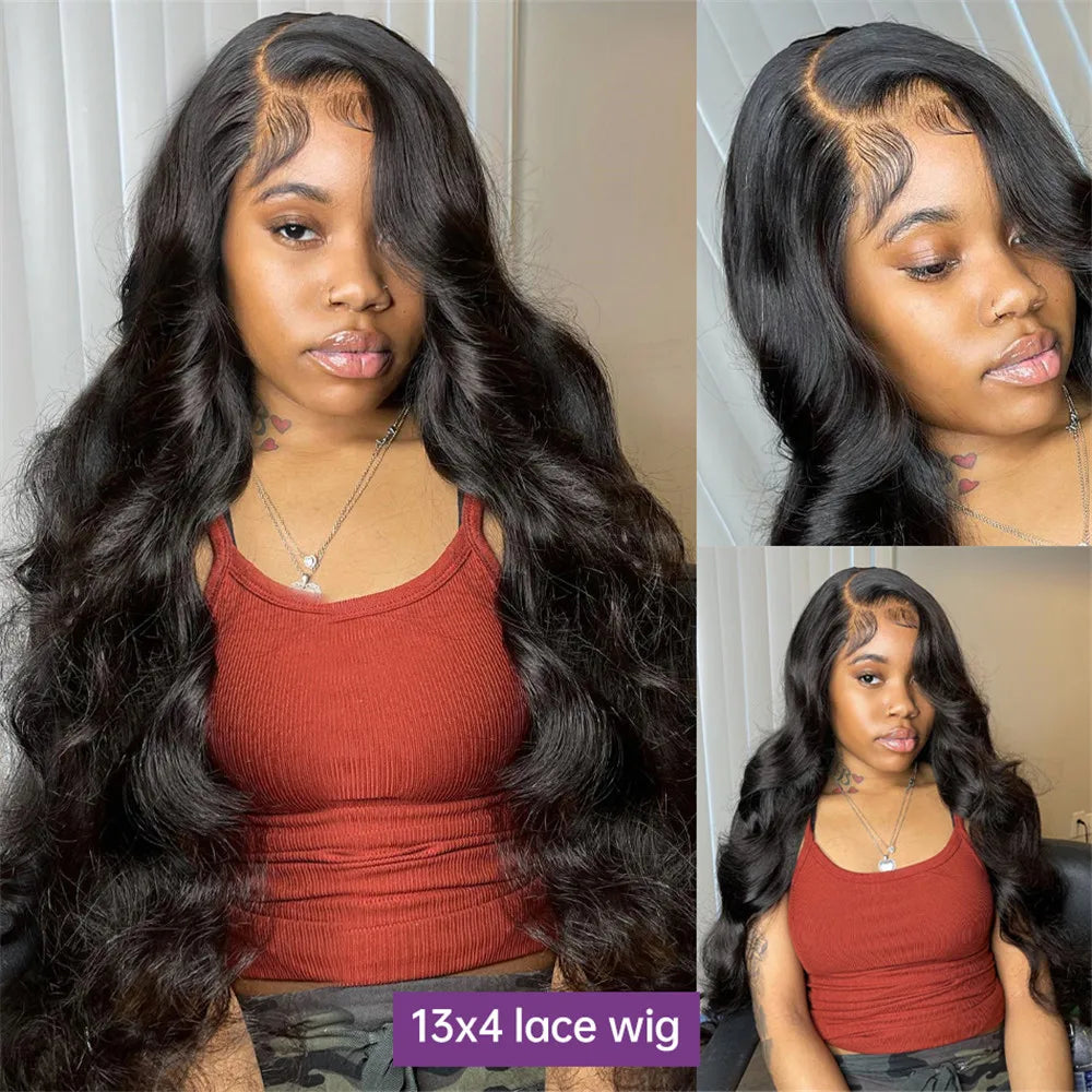 13x6 13x4 360 Full Transparent Lace Front Human Hair Wig 200% Body Wave Lace Frontal Wig Preplucked Lace Front Wigs For Women