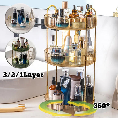 360 Rotating Makeup Organizer for Vanity Bathroom Countertop Organizer Perfume Organizer Skincare Dresser Make Up Holder Rack