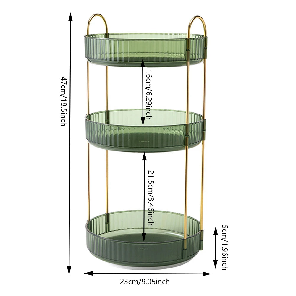 360° Rotating Makeup Organizer Large Capacity Cosmetics Storage Box Display Case Luxury Transparent Storage Rack Home Storage