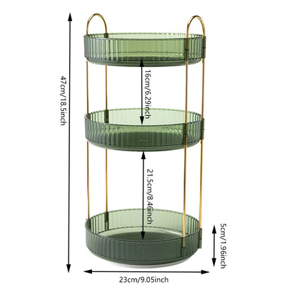 360° Rotating Makeup Organizer Large Capacity Cosmetics Storage Box Display Case Luxury Transparent Storage Rack Home Storage