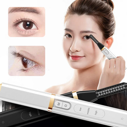 Electric Eyelash Curler Fast Heating Eyelash Curler Long Lasting Natural Eyelash Comb Professional Portable Heated Curling Brush