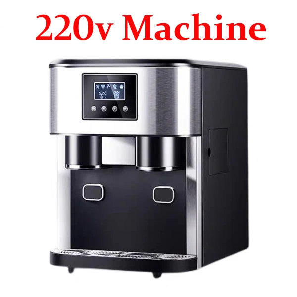 15kg Countertop Ice Making Machine Chewable Ice Cube Nugget Ice Maker with Side Tank Home Kitchen Office Bar Ice Water Maker