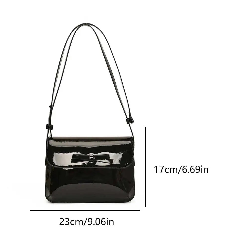 Retro Patent Leather Shoulder Bag For Women Red Crossbody Bag Luxury Design Flap Messenger Bags Underarm Bag Lady Handbag Purse