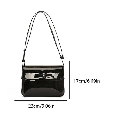 Retro Patent Leather Shoulder Bag For Women Red Crossbody Bag Luxury Design Flap Messenger Bags Underarm Bag Lady Handbag Purse