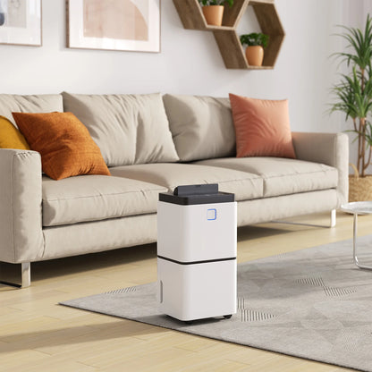 White 12L Dehumidifier with Wheels and WiFi