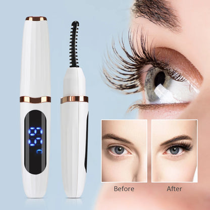 Electric Heated Eyelash Curler Portable Eyelash Curling Device Quick Heating Natural Eyelash Curler Long Lasting Make Up Tool