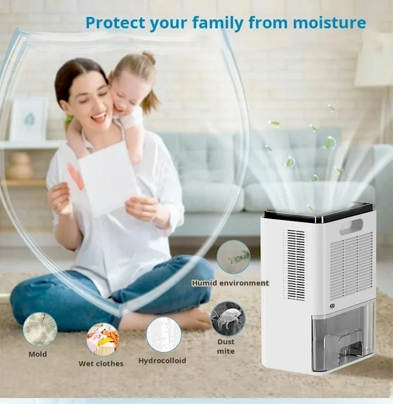 40W Air Dehumidifier Mute Moisture Absorbers Machine Air Dryer 2200ml Water Tank with LED Display and Touch Control Single Core