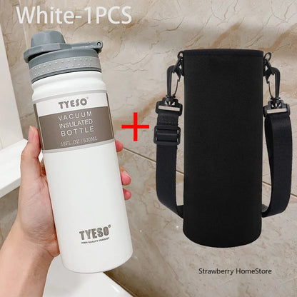 Tyeso 530/750ML Stainless Steel Thermos Bottle Portable Outdoor Sport Water Cup Keeps Cold and Heat High Capacity Thermos Bottle