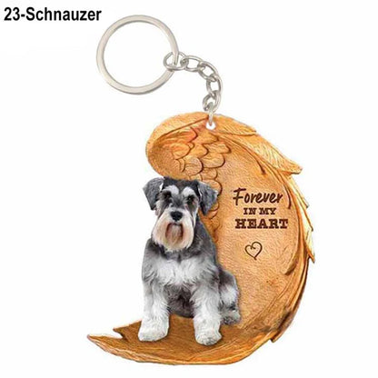 39 Style Cut Dog Forever In My Heart Angel Pendant Bag Keychain Car Key Chain Keyring Pet Jewelry Best Friends Gifts Accessories