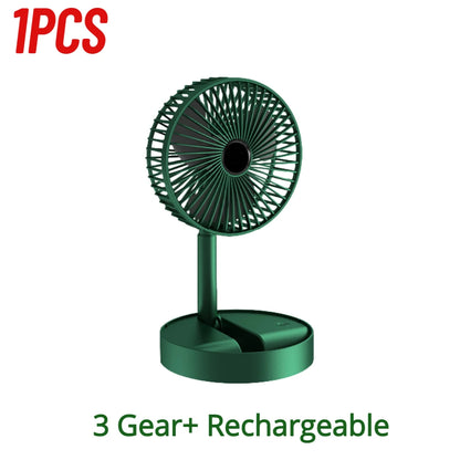 1-3PCS USB Foldable Fan Adjustable Height Desk Fan Portable Telescopic Floor Stand Fan 2000mAh 3 Speeds Summer Air Circulators