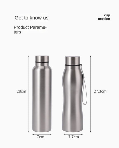 High Quality 1000ml Stainless Steel Sport Water Bottle Single-layer Rugged Water Cup Metal Flask Drinkware Camping Sports Gym