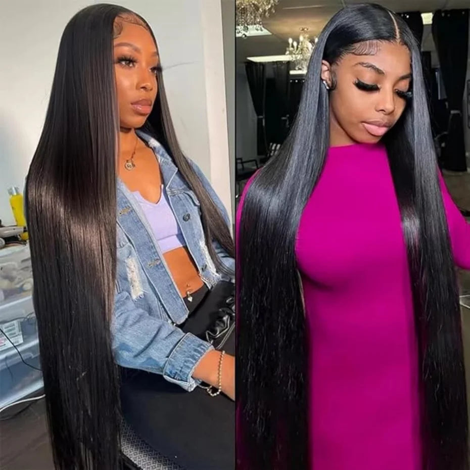 36 38 Inch Straight 13x6 Lace Front Wigs Human Hair 180% Density 13x4 Lace Front Wigs Pre Plucked with Baby Hair For Black Women