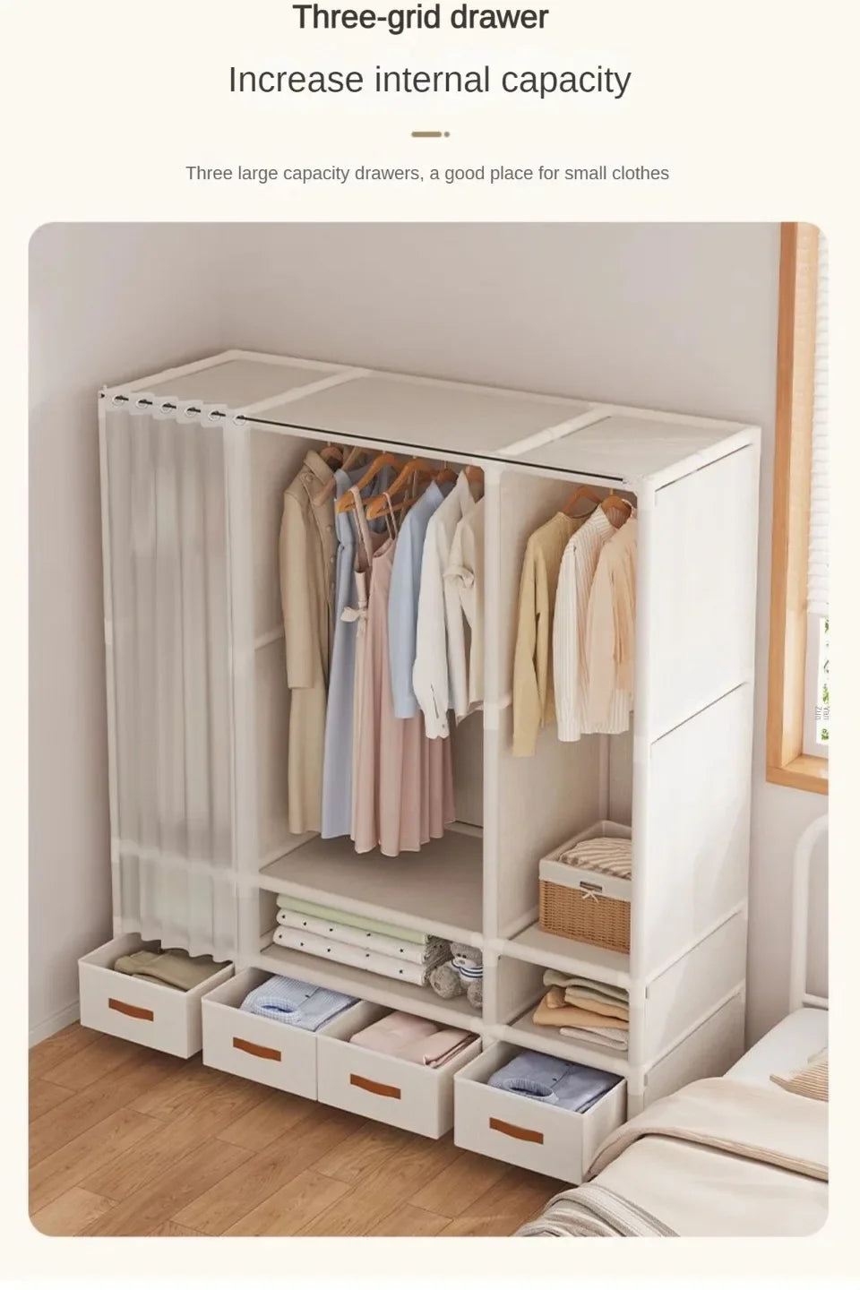 Simple Floor-Standing Wardrobes Home Large Capacity Durable Clothes Cabinet Dustproof And Economical Wardrobe Bedroom Furniture