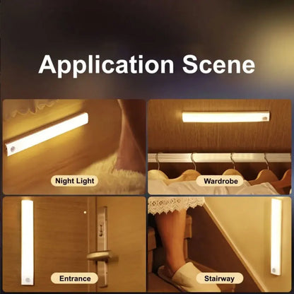 1pc Motion Sensing Light, Wireless Led Night Light, C-type Rechargeable Lightbox Staircase Backlight, Kitchen Lighting