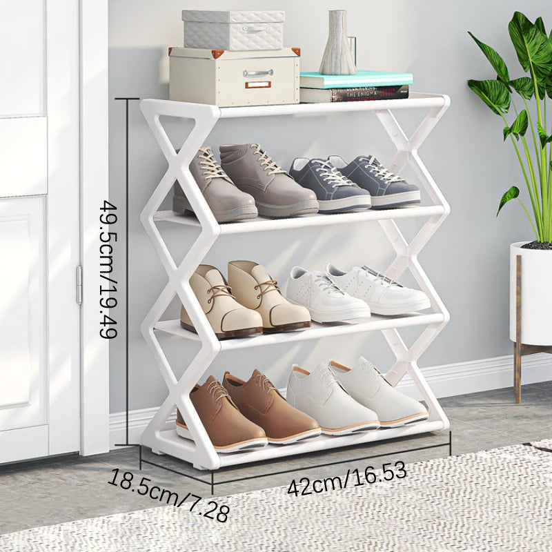 1pc Multi-Layer Shoe Shelf 4 Layers Simple Dust-proof Storage Shoe Cabinet Multi-layer Assembly Door Dormitory Organizer Rack