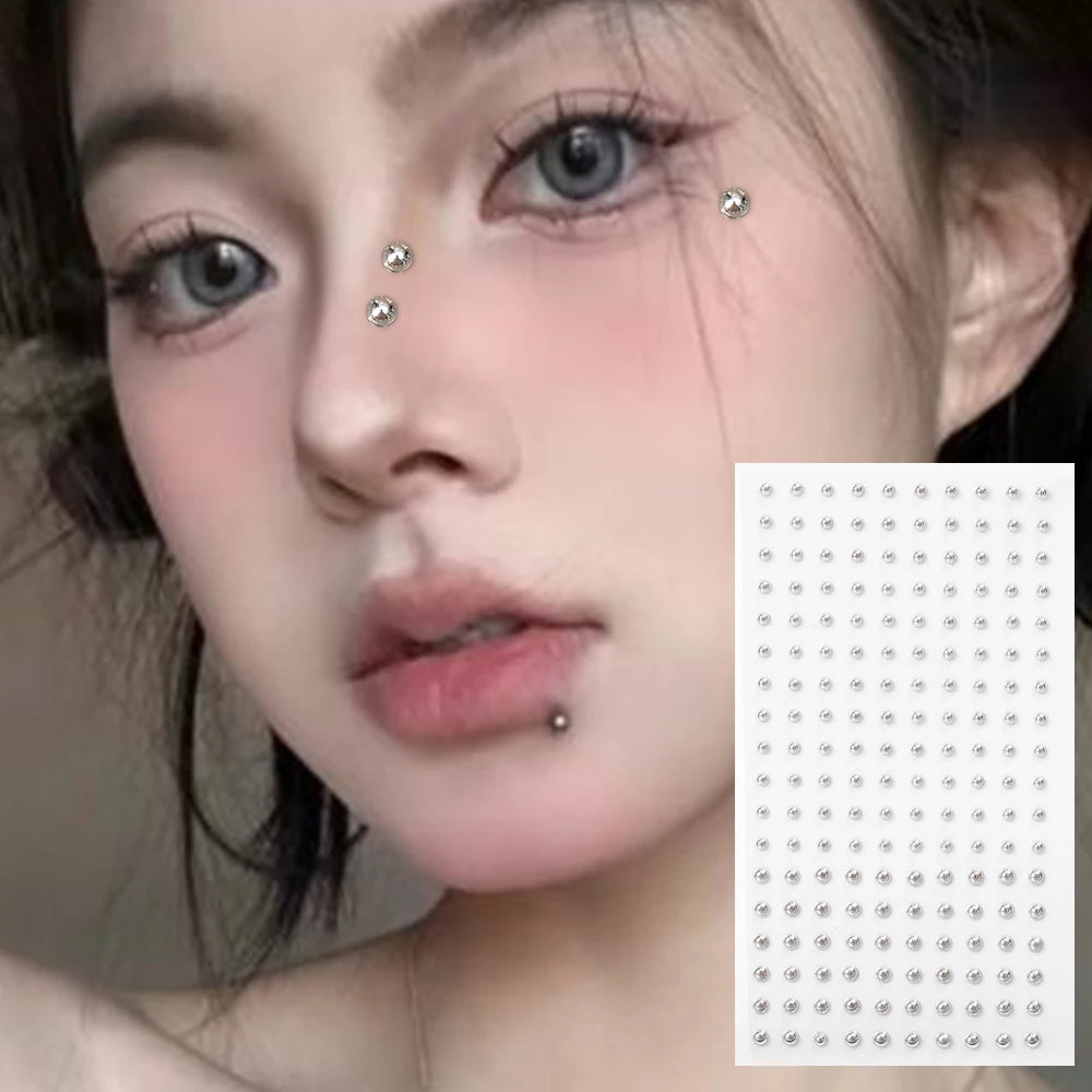 180 PC Non Piercing Lip Nails Sticker Selfadhesive Waterproof Reusable Fake Lip Nail Eyebrow Nose Ring Body Belly Button Jewelry