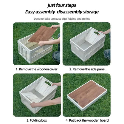 1 Outdoor Camping Storage Box With Handle, 15L Foldable Storage Box, Portable Camping And Picnic Storage Box, Car Luggage