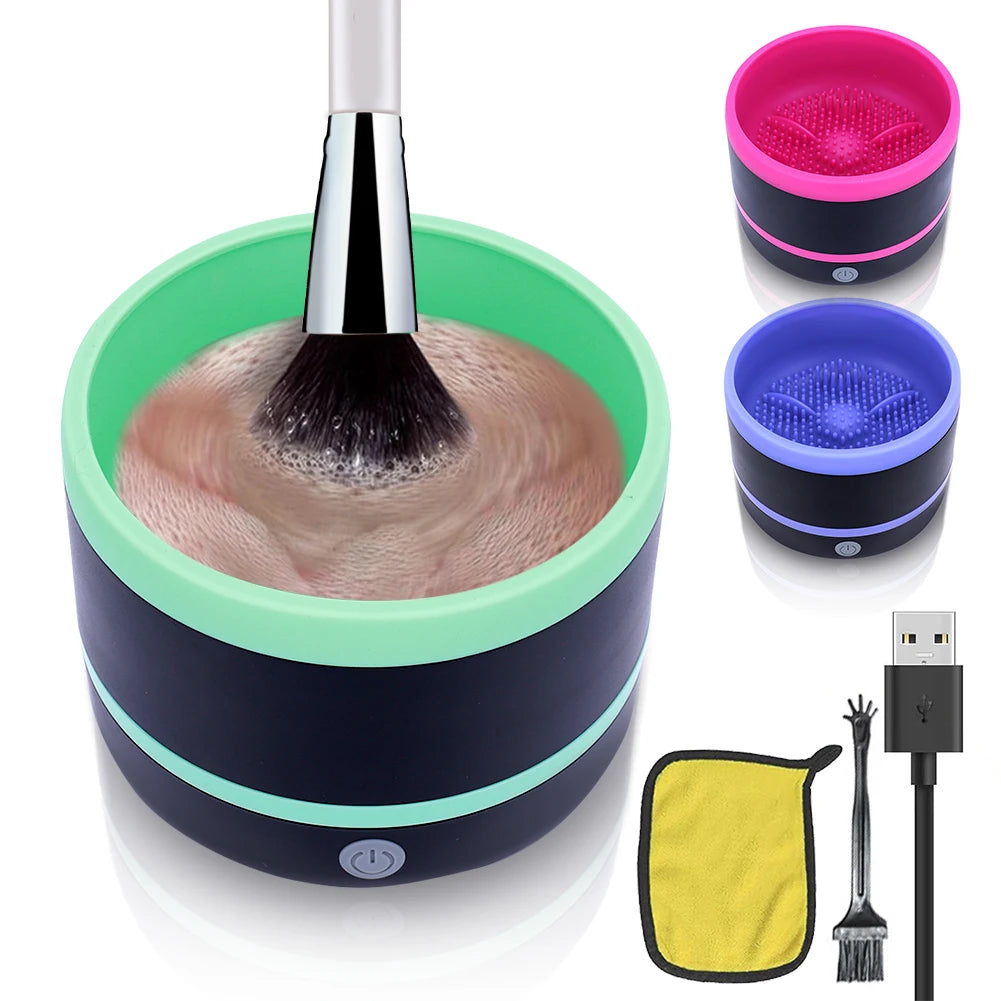 Electric Cosmetic Brushes Cleanser Tool Deep Clean Make Up Brush Cleaner Machine for Liquid Foundation/Eyeshadow/Blush Brush