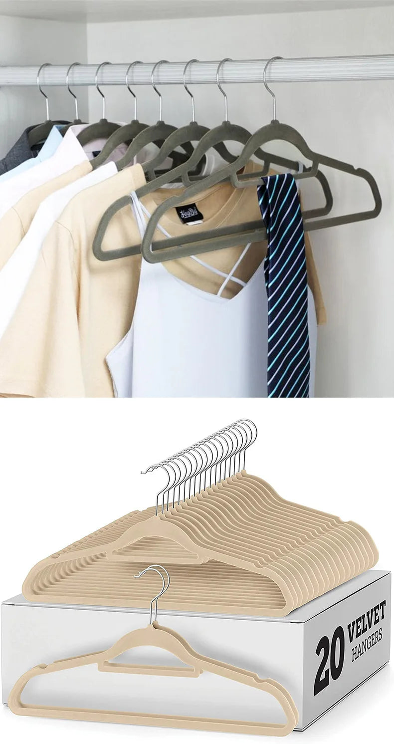 Velvet Non Slip Hangers for Coats,Heavy Duty Black Hangers for Coats,Pants,Dress Clothes,Space Saving Felt Hangers for Clothing