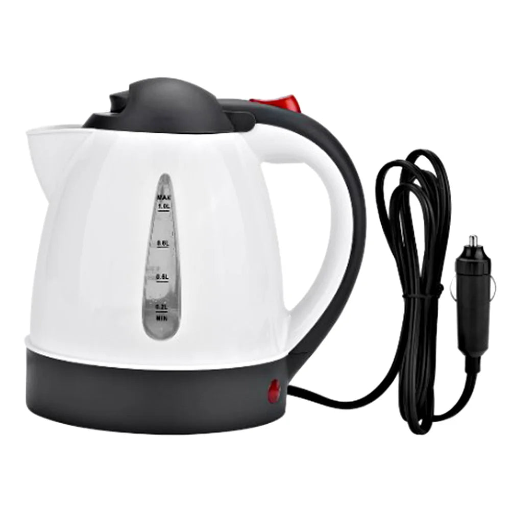 1000 ML Car Hot Kettle Car Truck Water Heater Auto Shut-Off 12/24 V Travel Electric Kettle Large Capacity Stainless Steel Kettle