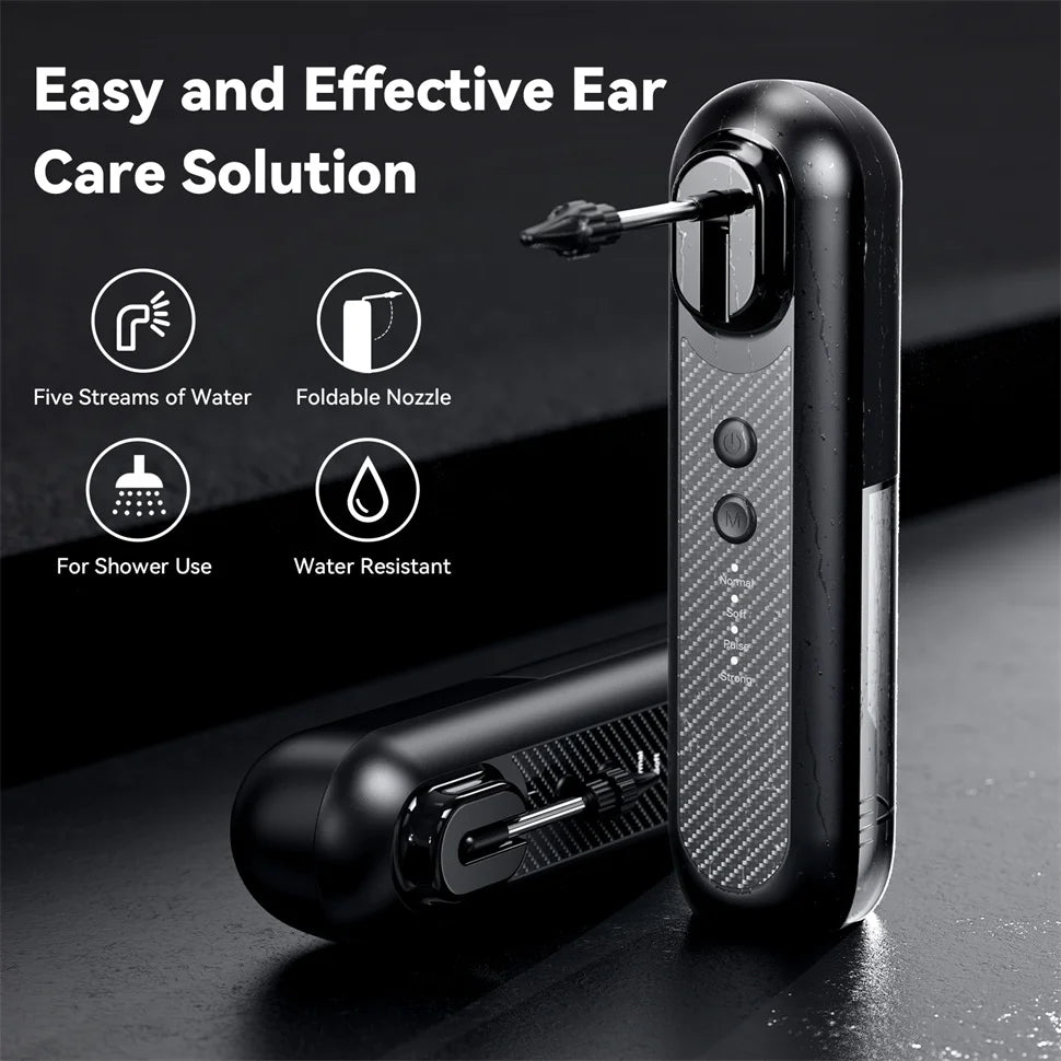 Ear Wax Removal Electric Ear Irrigation Flushing System Water Powered Ear Cleaner with 4 Pressure Modes Safe and Effective Tools