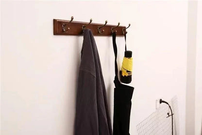 Wall Mounted Solid Wood Coat Rack with Hooks Hats Clothes Hanger Closet Organizer Perchero Furniture for Hallway Entrance Decor