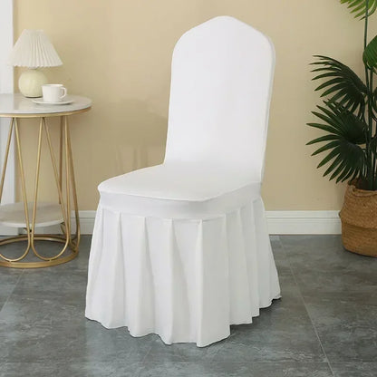 5/10/50/100pcs Pleated skirt Spandex Chair Cover Hotel Banquet Party Events Wedding Decoration Dining Room Seat Protector Covers