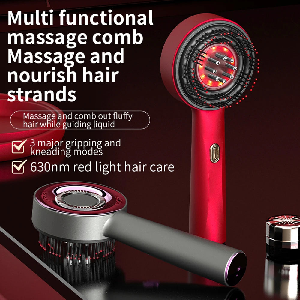 Red Light Scalp Therapy Comb Electric Massage Hairbrush for Minoxidil Solution Applicator Scalp Treatment for Hair Growth