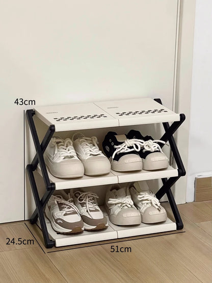 Simple Shoe Cabinet Multi-layer Folding Shoe Storage Device Home Organization And Storage Shelf