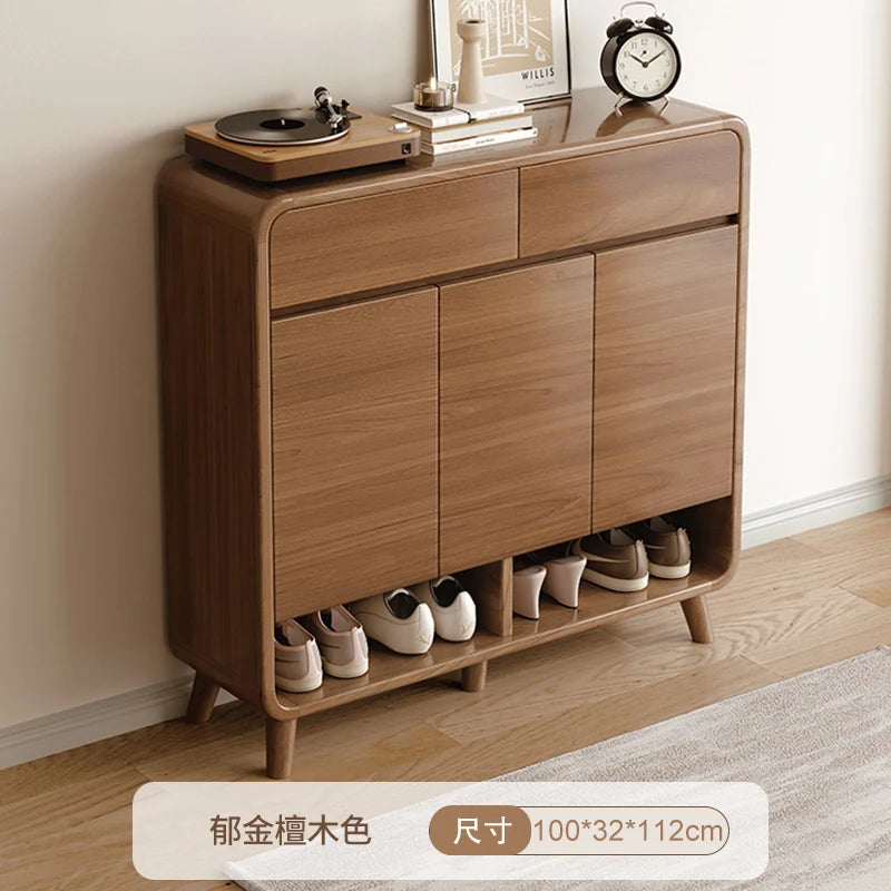 Wood Drawer Shoe Cabinet Adjustable Vertical Modern Storage Shoe Rack Home Organization Schuhe Schrank Hallway Furniture