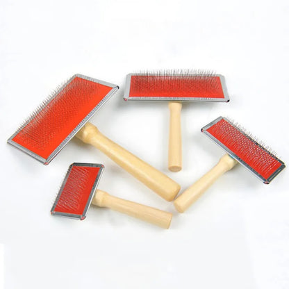 Pet Grooming Comb Wooden Handle Needle Comb Pet Brush Dog Beauty Comb Hair Brush Dog Comb Wooden Handle+Needle Comb