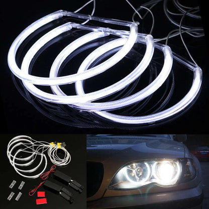 4Pcs Angel Eyes Halo Bright LED Angel Eyes Headlight Car Motorcycle DRL Light Bulb Lamp Angel Eye Halo Ring Angel Eye Bulb CCFL