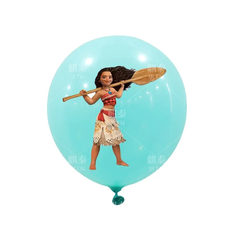 10Pcs 12inch Disney Moana Latex Balloons Happy Birthday Party Decorations Moana Maui Party Supplies For Kids Baby Shower