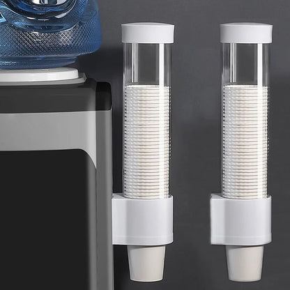 Paper Cup Holder Automatic Cup Taker For Home Office Dust-Proof Punch-Free Water Cup Holder Storage Rack Tableside Disposable