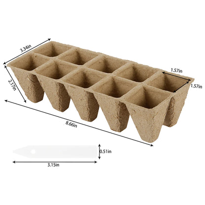 10/20Pcs Seed Starter Tray 10 Cells Biodegradable Pots Seedling Germination Trays Plant Starter Trays for Garden Balcony Plants