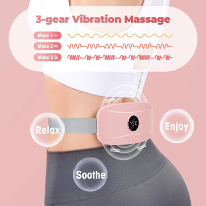 Electric Belly Massager 3 Gears Vibrating Heating Pad For Menstrual Waist Stomach Uterine Warm Belt Abdominal Muscle Massager