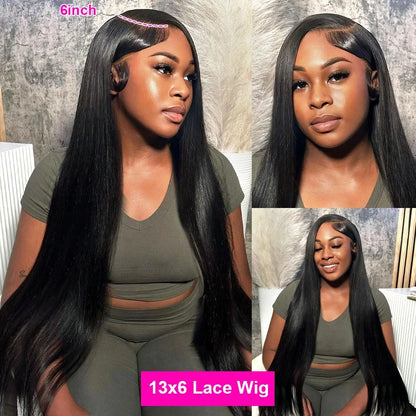 13x4 13x6 Full HD Lace Front Human Hair Wigs Straight 360 Transparent Lace Frontal Wigs Pre Plucked 4x4 Pre-Cut Lace Closure Wig