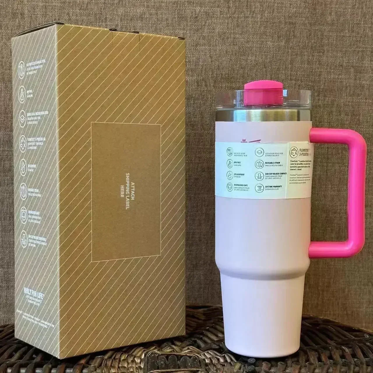 2025 New 40OZ Cup Straw Car travel mug Coffee mug Stanley with treated insulation 314 stainless steel lid