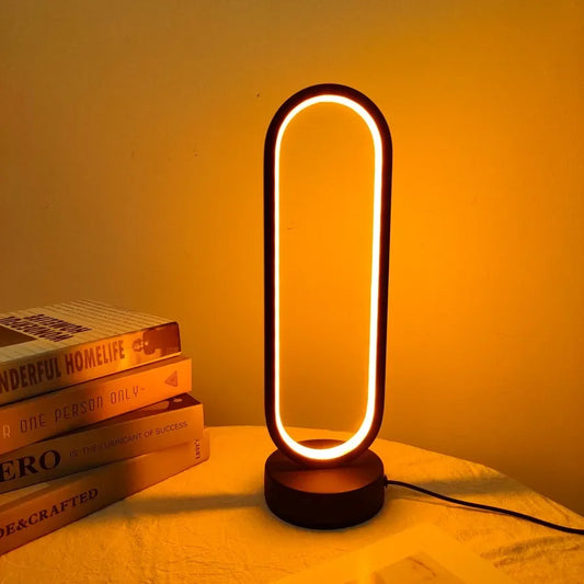 1PC Lamp bedroom Ring Lamp Living Room Three-color Dimming Bedside Lamp LED Night Light Lampara recargable Night stand lamp